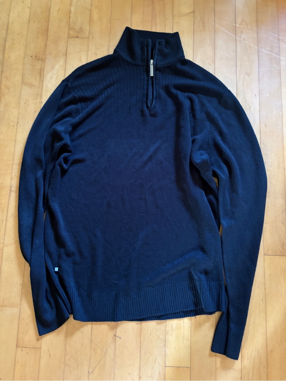 Geoffrey Bean Men's Black Quarter-Zip Sweater
